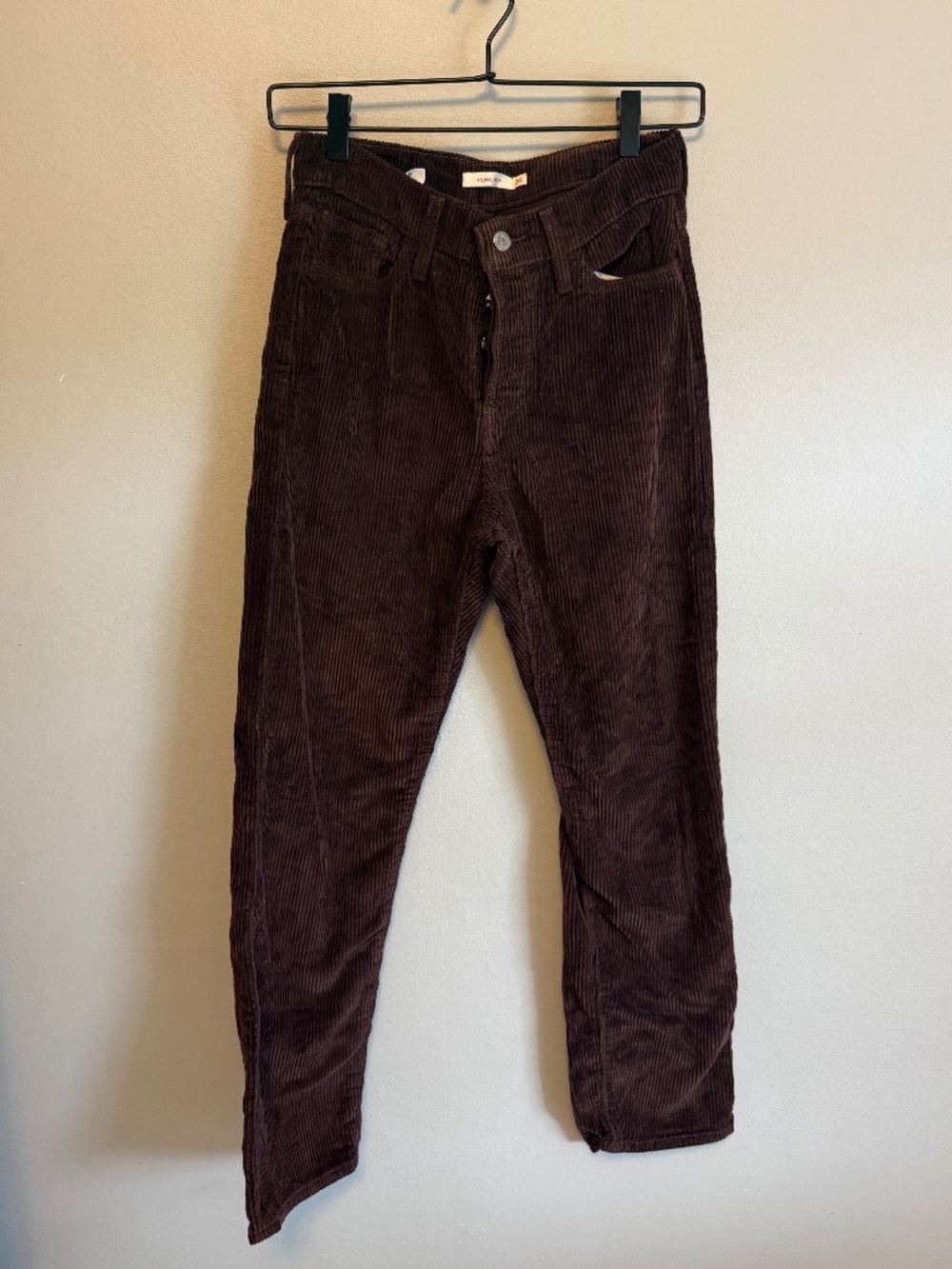 Levi’s Wedgie Straight Corduroy Pants Brown High Rise Size 26